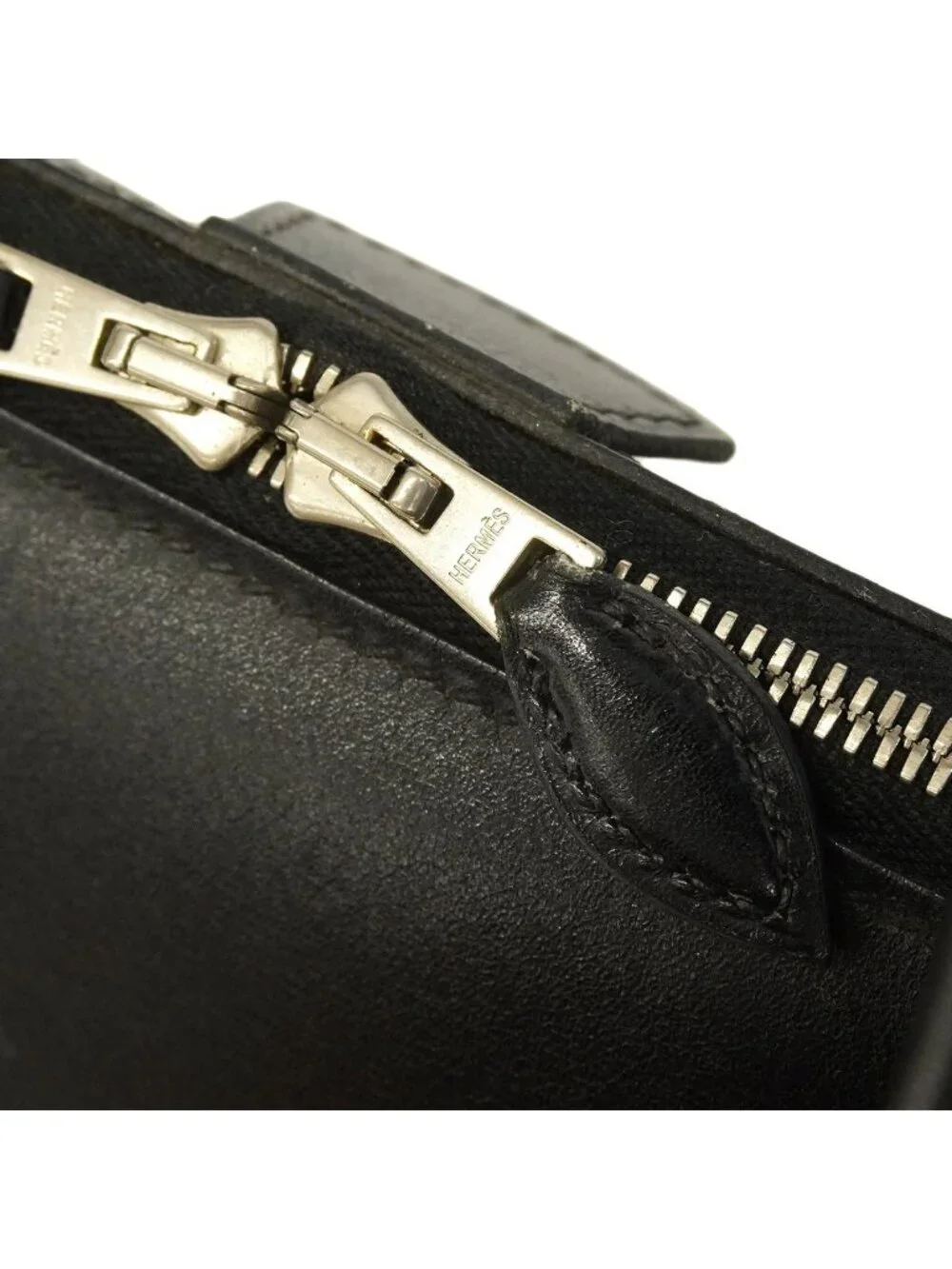 Hermes Handbag Paris Bombay 27 Box Calf Black Natural Silver